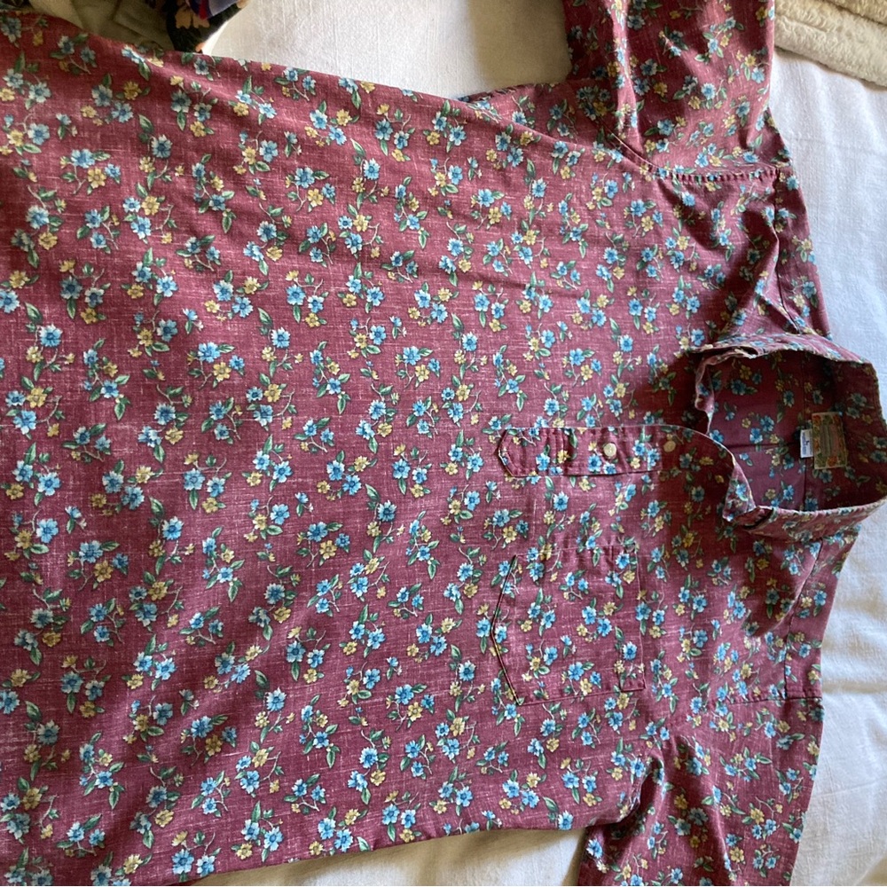 Reyn Spooner Men's Floral Burgundy Shirt